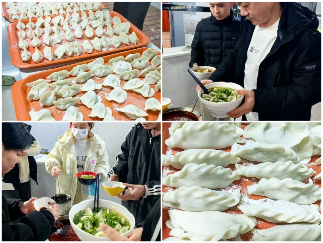 优游国际微电组织冬至节包饺子活动